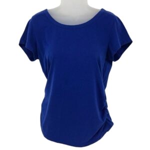 Mix & Co Ruched Blue Short Sleeve T Shirt Size M
